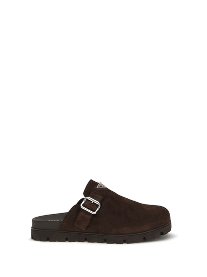 Prada Suede Mules - Moro