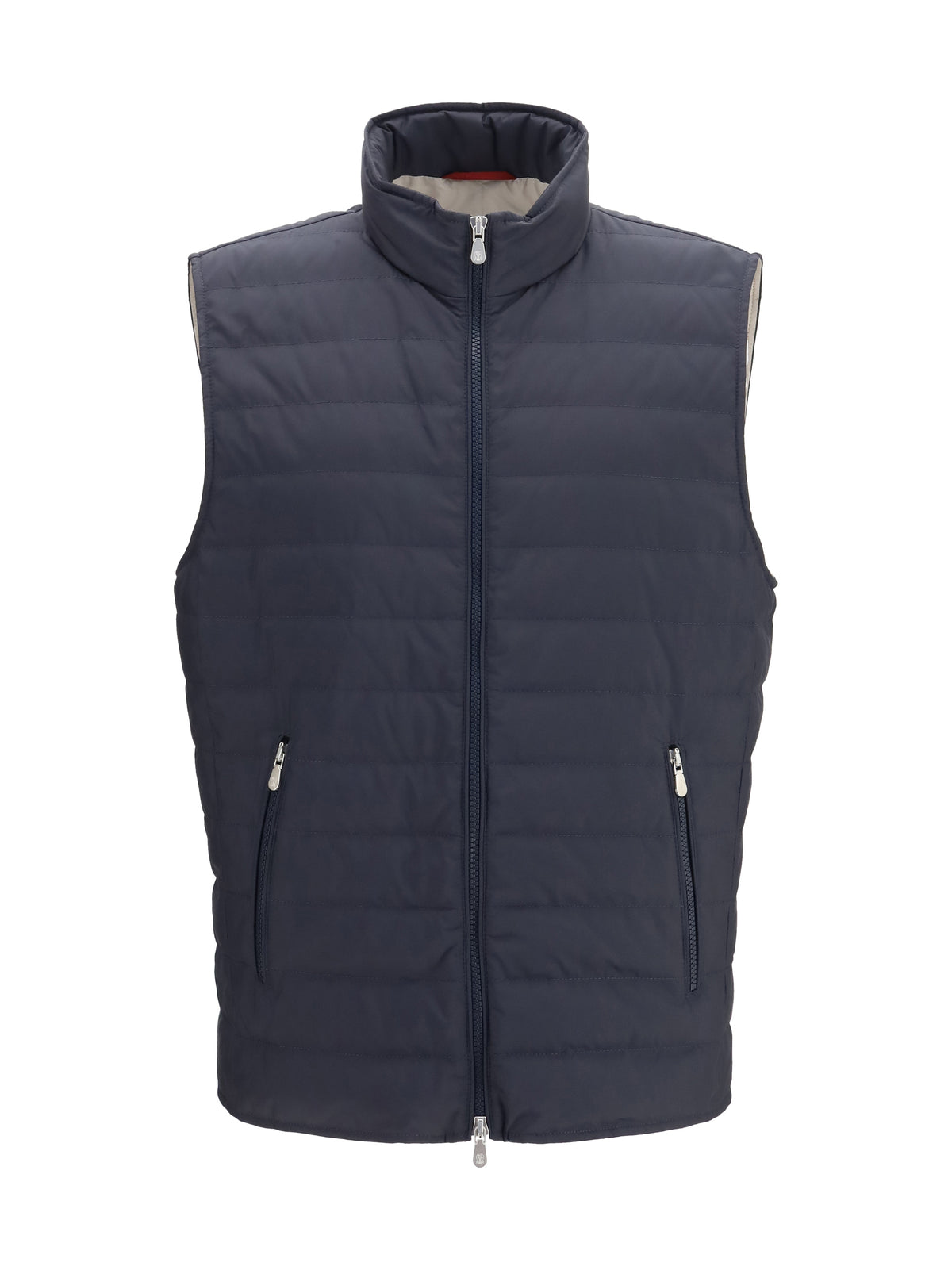 Brunello Cucinelli Sleeveless padded Gilet - Navy+Geyser