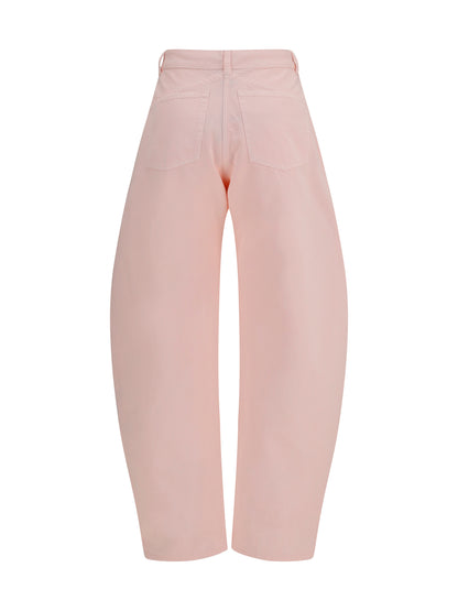 AlaïA Barrel Jeans - Rose Pale