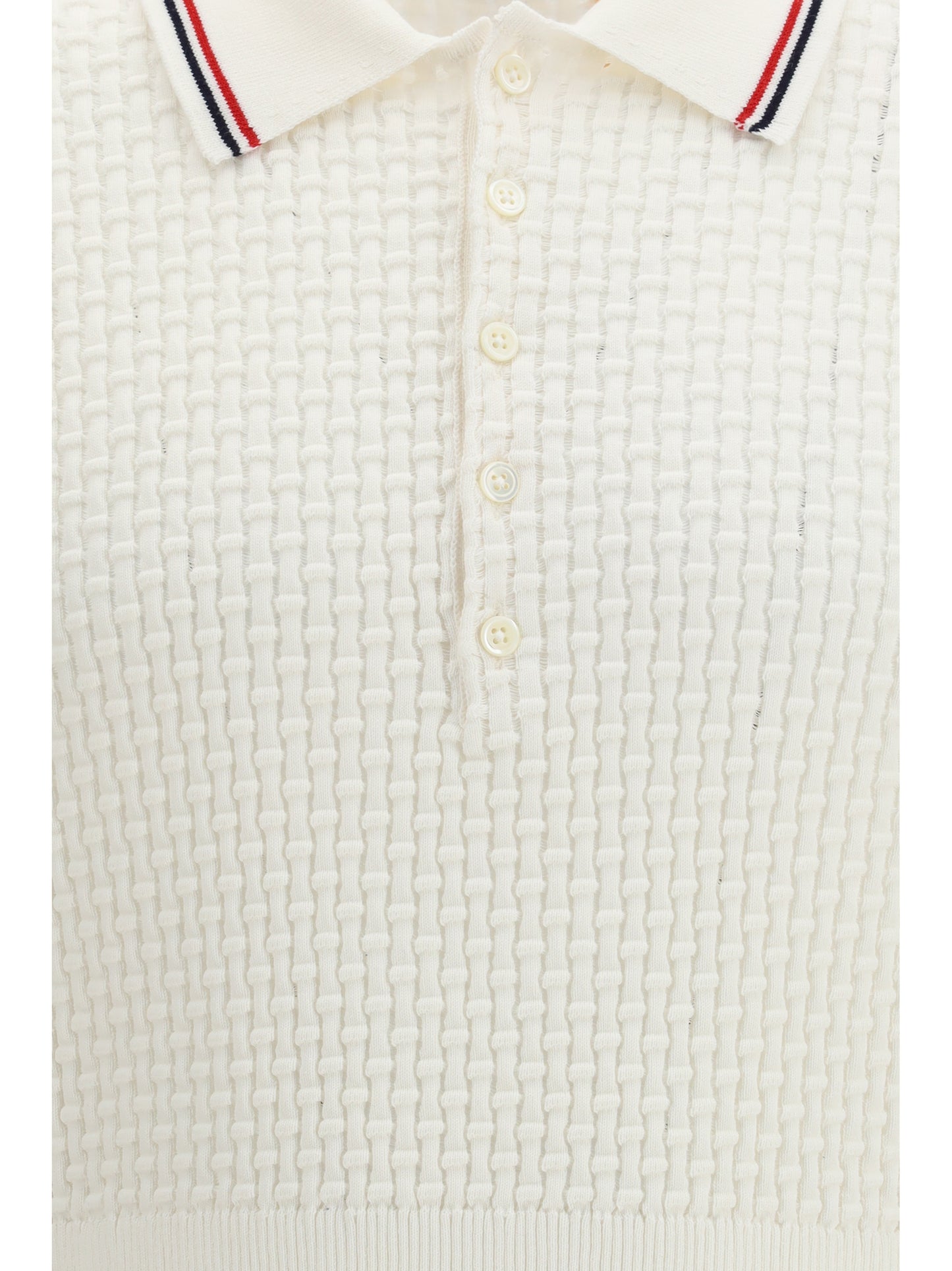 THOM BROWNE Woven cotton Polo