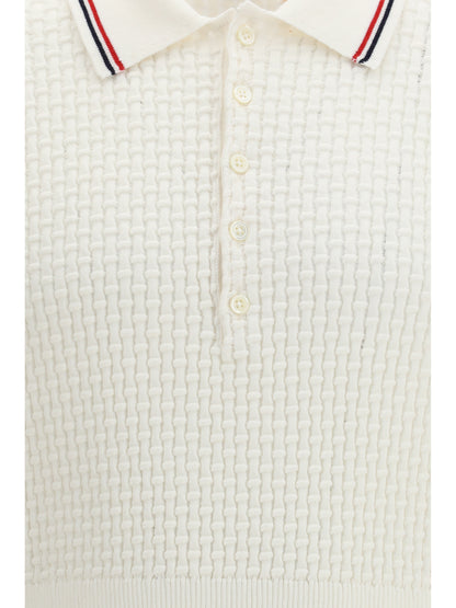 THOM BROWNE Woven cotton Polo