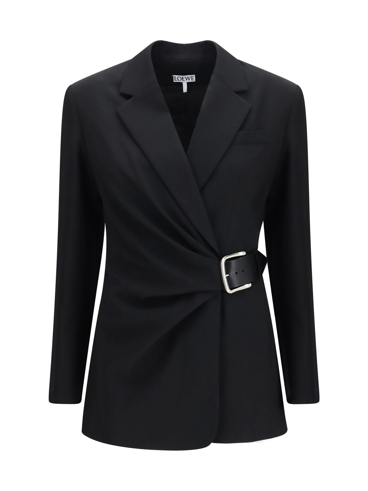 Loewe Draped wool Jacket with Belt - Black