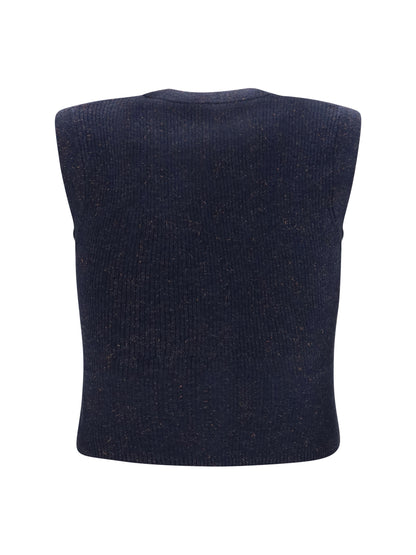 Brunello Cucinelli Sleeveless Cardigan - Blue Freddo