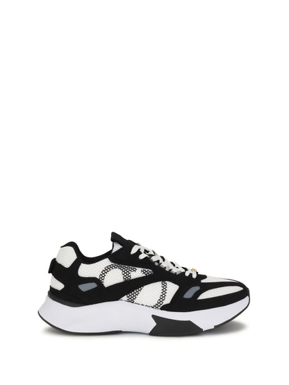 VALENTINO GARAVANI Demivee mesh and suede Sneakers