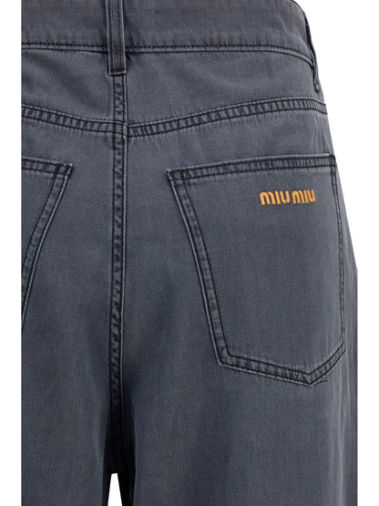 Miu Miu Cotton Jeans - Black