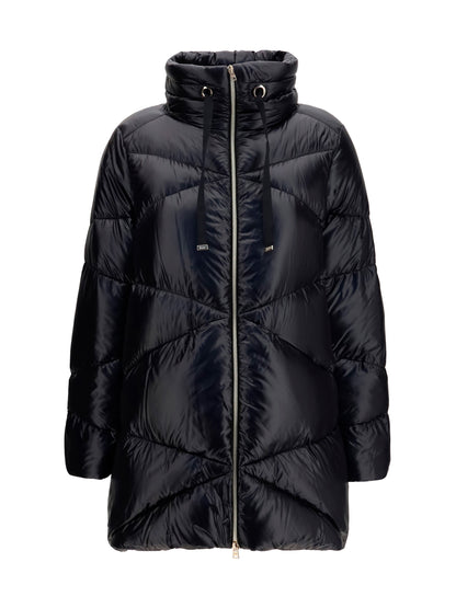 Herno Quilted drawstring down Jacket - Black