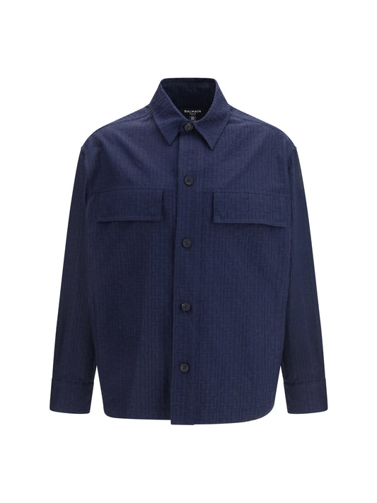BALMAIN Cotton monogram jacquard Overshirt