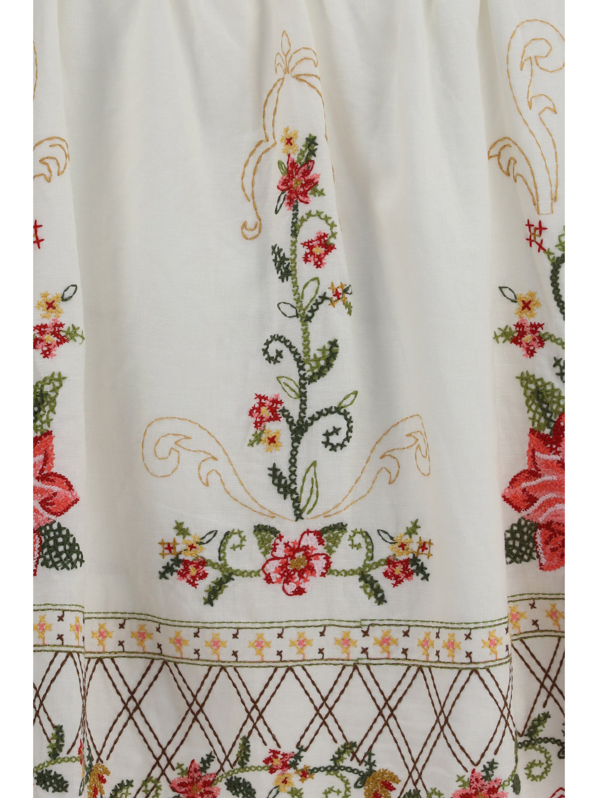 Farm Rio Floral embroidered Top - Off White
