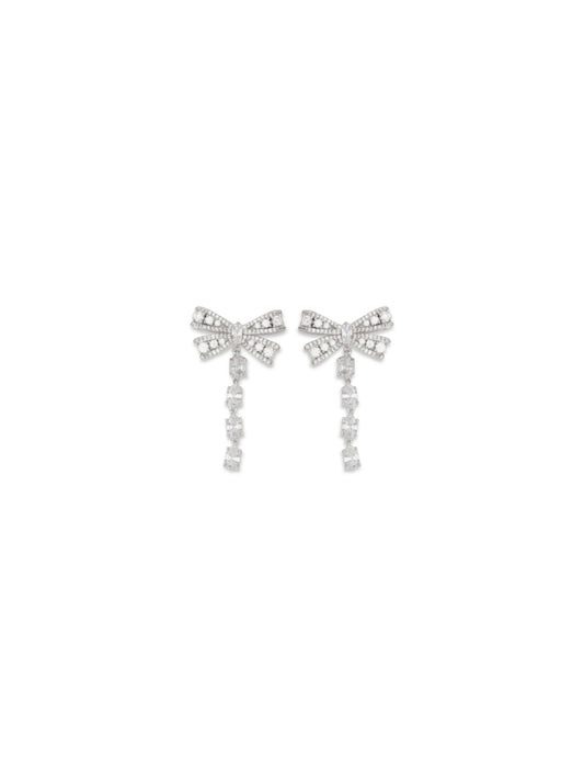 SELF-PORTRAIT Crystal bow drop Earrings