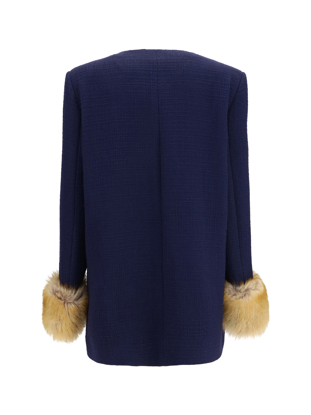 Valentino Wool tweed Caban Coat - Sad Navy