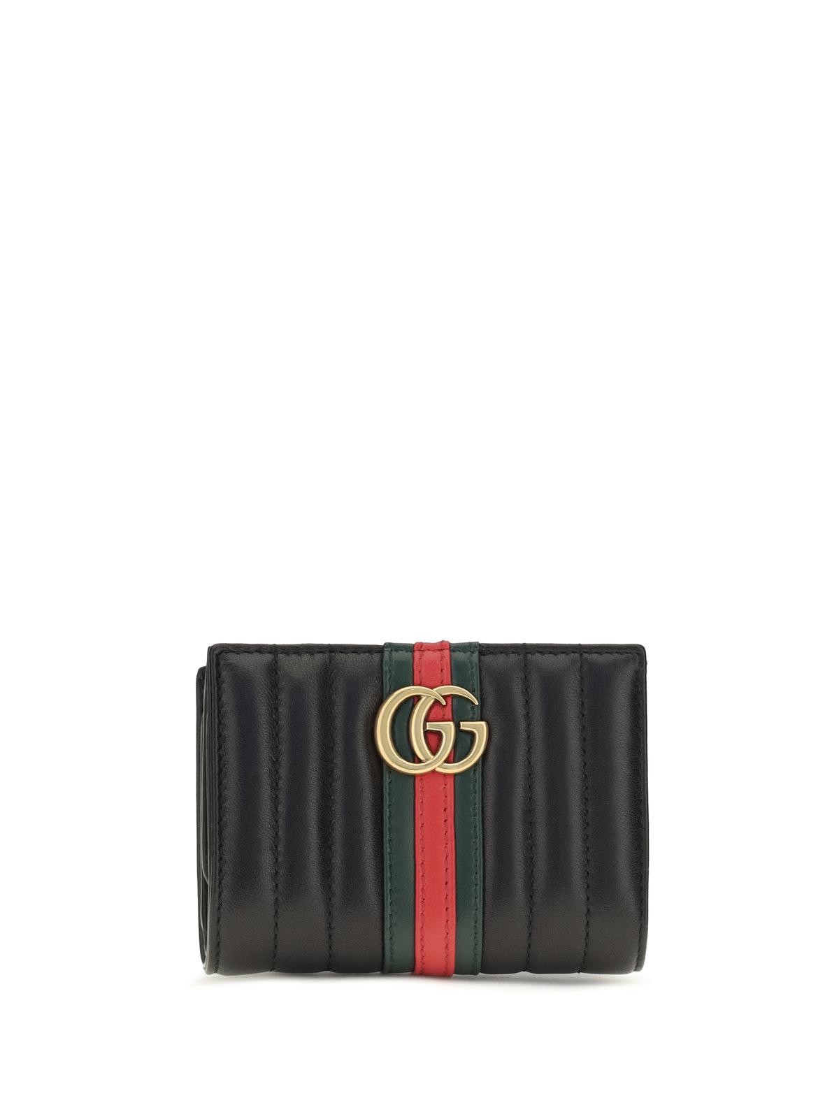 Gucci Small GG Marmont Wallet - Black/Green/Cloack R