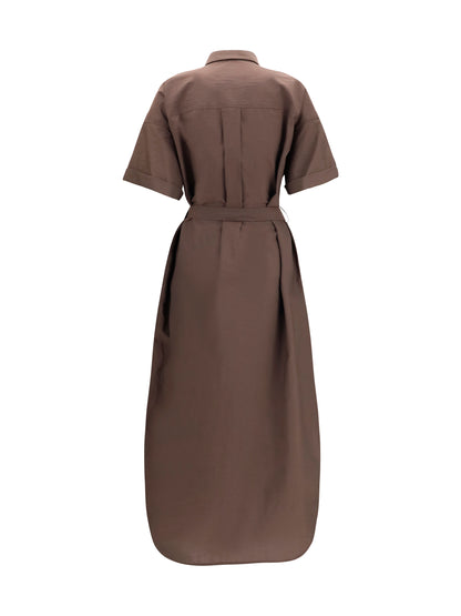 Brunello Cucinelli Sequined shirt Dress with belt - C8589