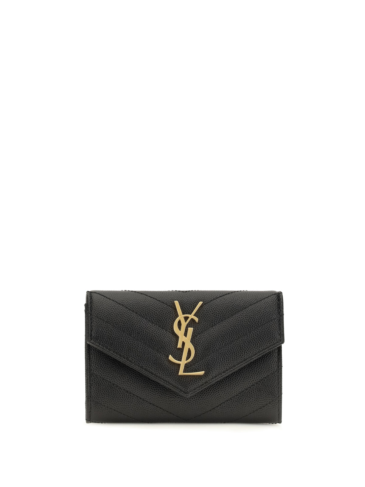 Saint Laurent Small Envelope Cassandre Wallet - Black