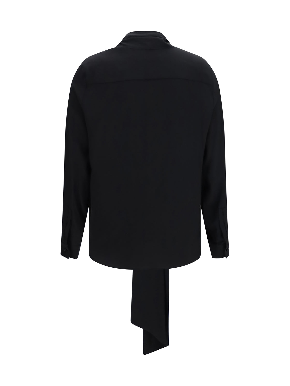 Burberry Silk Blouse with embroidered logo and scarf detail - Black