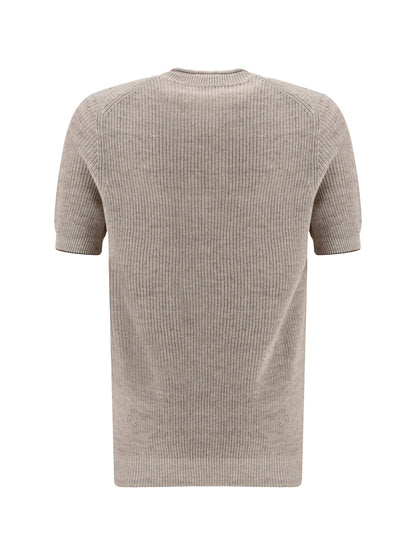 BRUNELLO CUCINELLI Cotton and linen knit T-Shirt