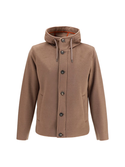 Herno Hooded button-front Jacket - Tortora Dark
