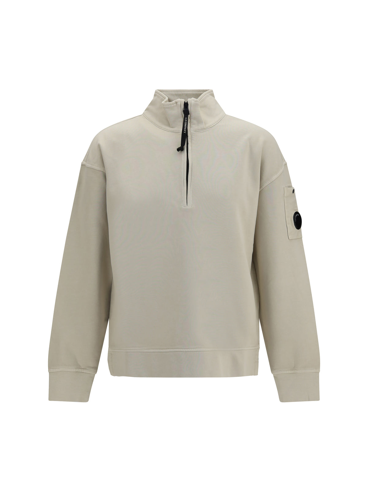 C.P. Company Brushed and sueded diagonal-weave cotton fleece Sweatshirt - Silver Birch