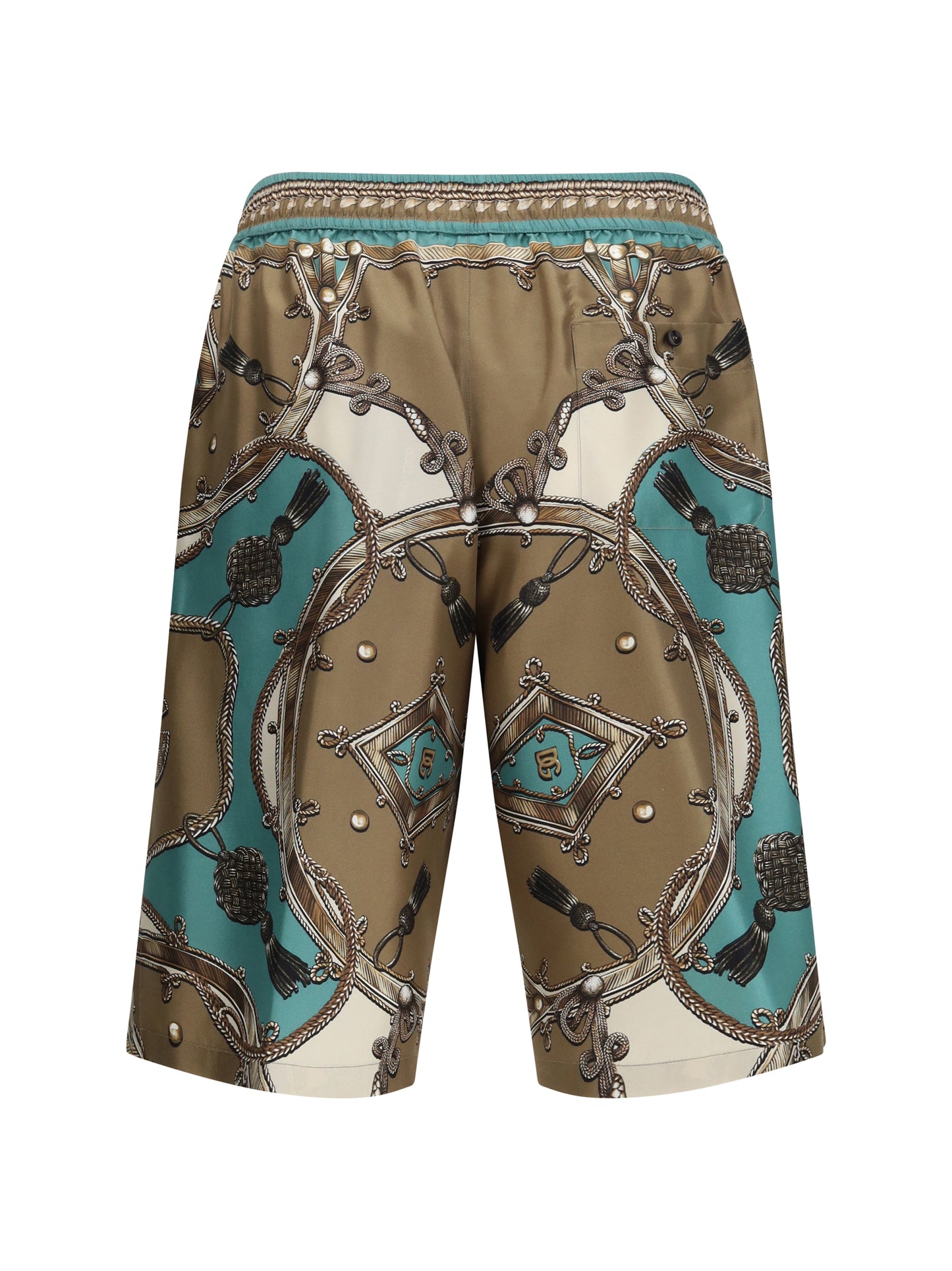 DOLCE & GABBANA Vanity bermuda Shorts in washed silk twill with Cargo print