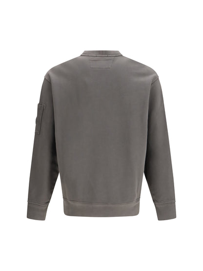C.P. COMPANY Diagonal Raised Fleece Crewneck Lens Sweatshirt