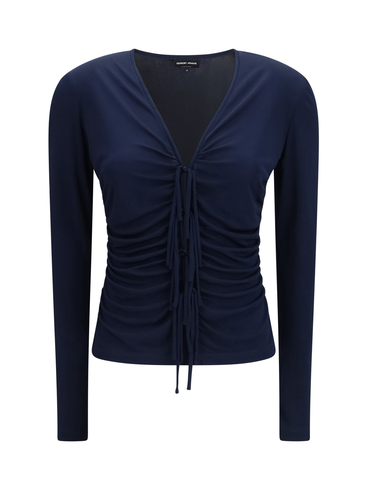 Giorgio Armani V-neck viscose jersey Top - Outer Space