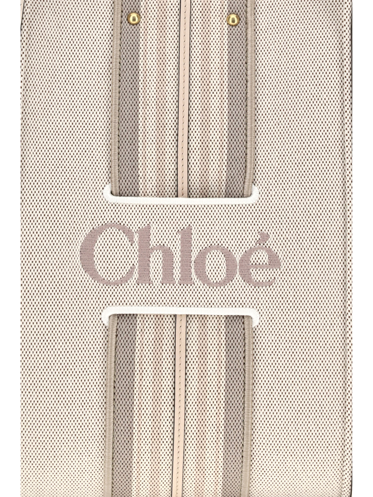 Chloé Woody Loop canvas Tote Bag - Nude