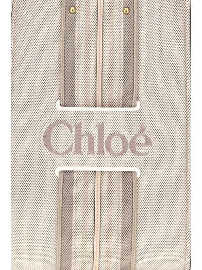 Chloé Woody Loop canvas Tote Bag - Nude