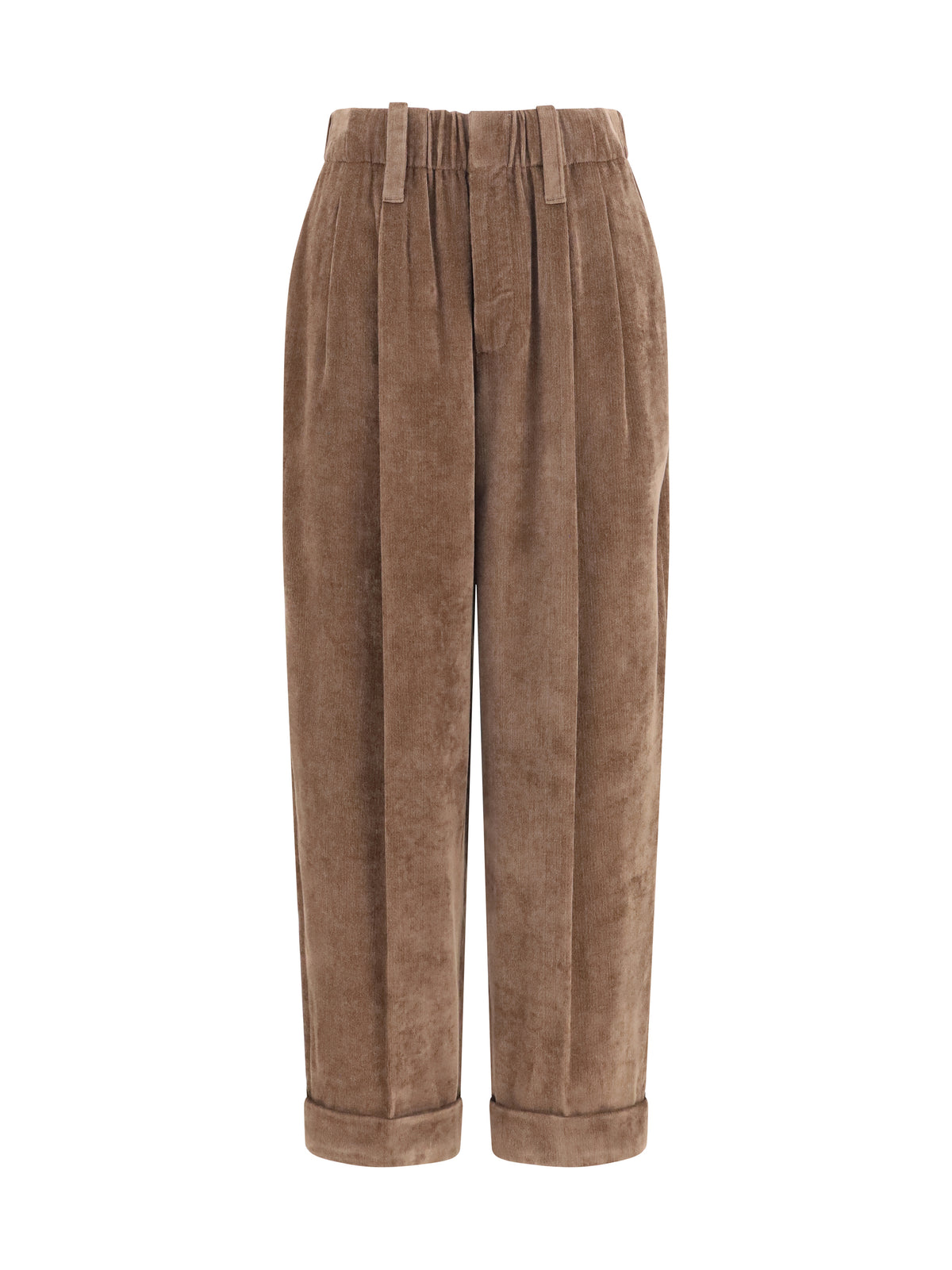 Brunello Cucinelli Elasticated viscose and cashmere Pants - Sigaro