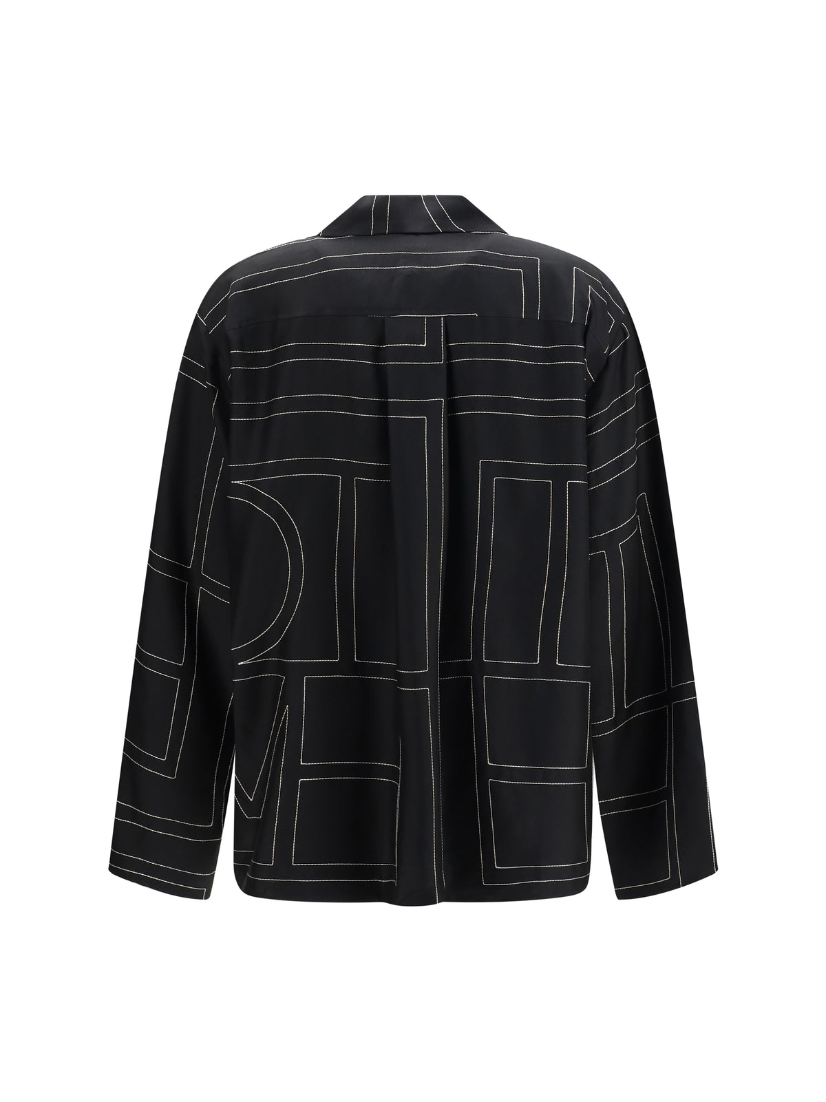 Toteme Silk Shirt with all-over monogram - Black