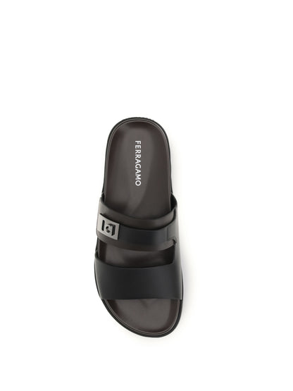 FERRAGAMO Double-strap leather Sandals