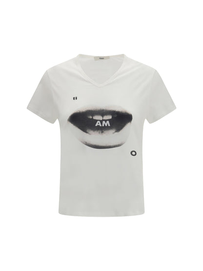 Fendi Ti Amo print jersey T-shirt - Ivory