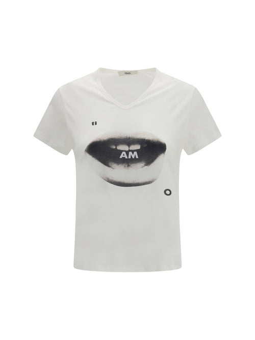 Fendi Ti Amo print jersey T-shirt - Ivory
