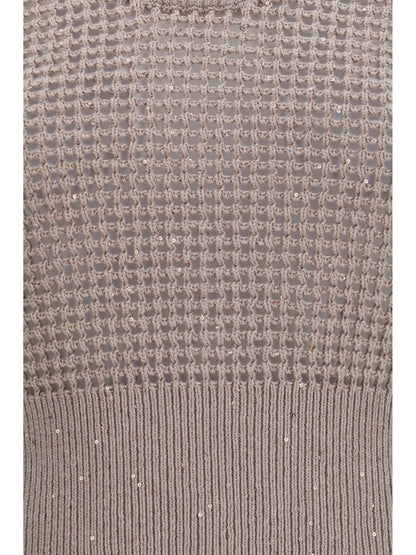 BRUNELLO CUCINELLI Perforated sequin Tank Top