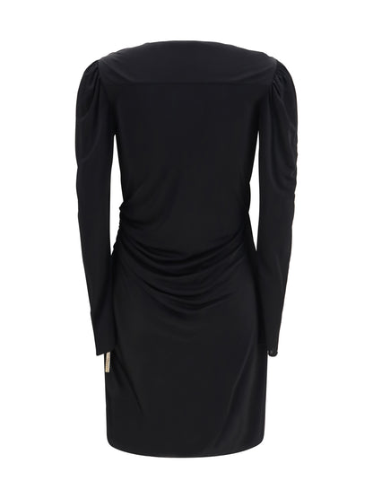 Balmain Draped jersey mini Dress - Noir