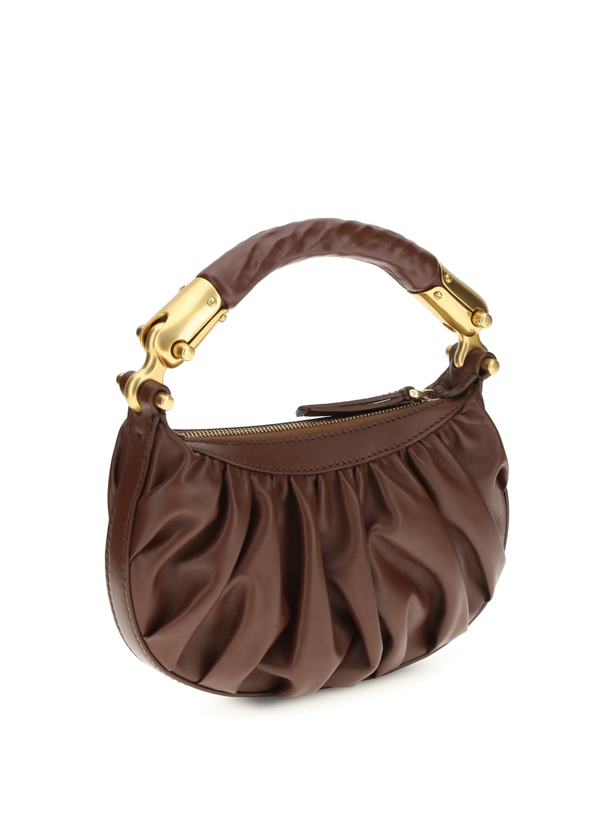 Balmain Ébène mini Bag in calfskin leather - 8gm Marron Foncé