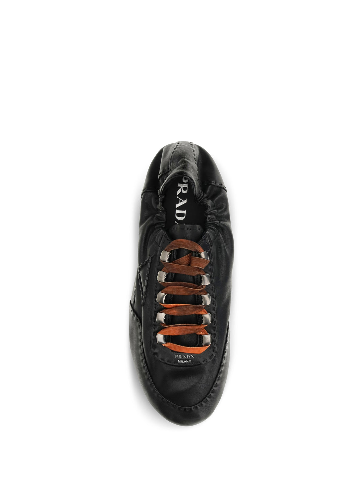 Prada Collapse aged nappa leather Sneakers - Black