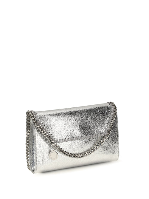 Stella McCartney Falabella metallic fabric Shoulder Bag - Silver