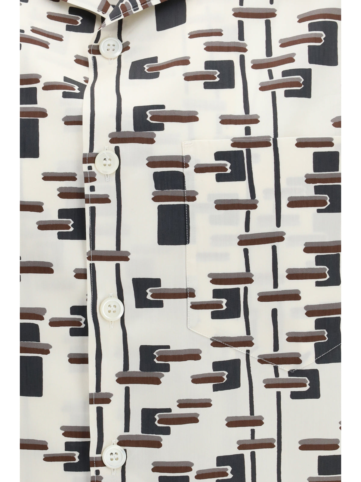 Prada Patterned bowling Shirt - Naturale+Bordeaux