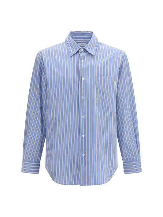 Saint Laurent Cassandre striped cotton Shirt - Bleu Craie Noir
