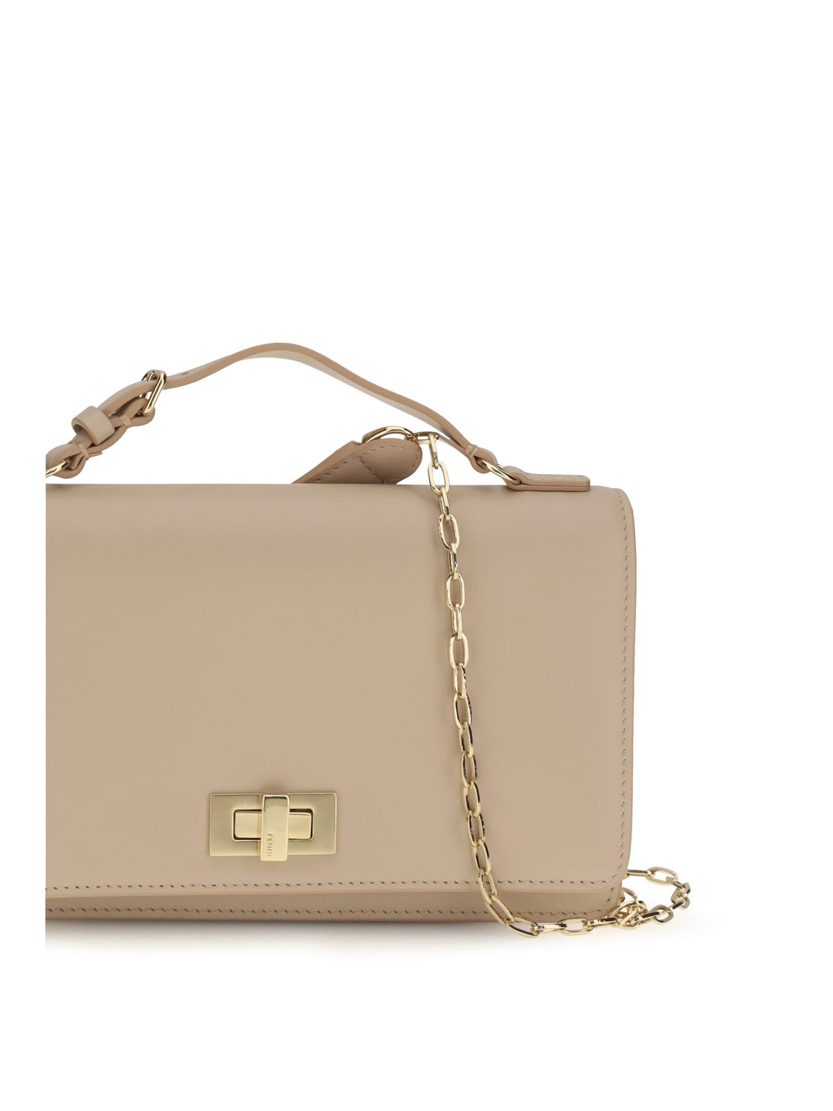 Fendi Peekaboo leather Chain Wallet - Pink Del Deserto
