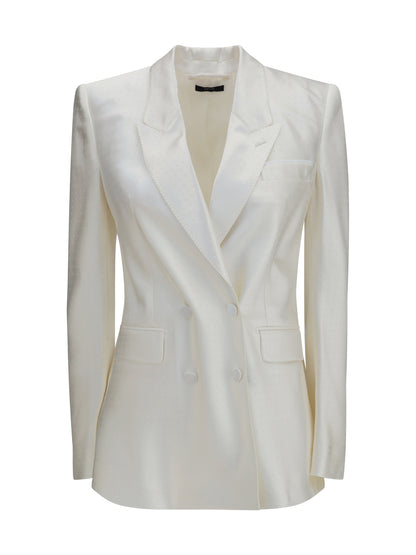 Tom Ford Polka-dot satin double-breasted Blazer - Off White