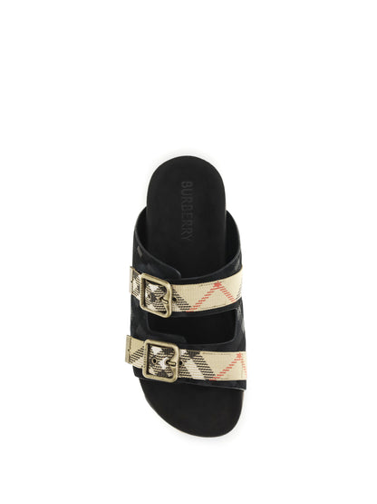 BURBERRY Urchin suede Check Sandals