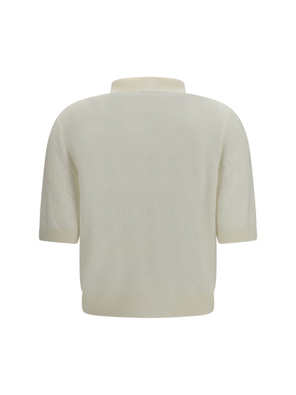 BALMAIN Wool Polo with vintage buttons