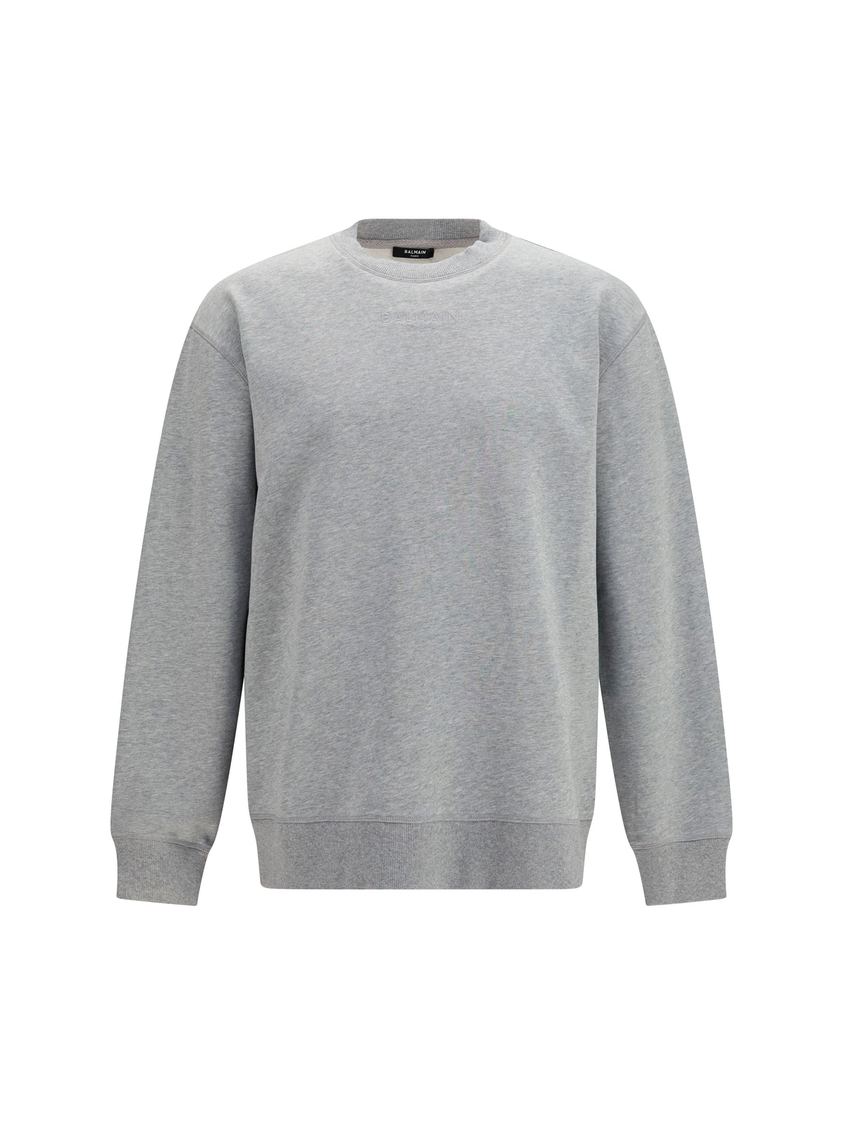 Balmain Embroidered logo crewneck Sweatshirt - Gris Chiné/Gris Chiné