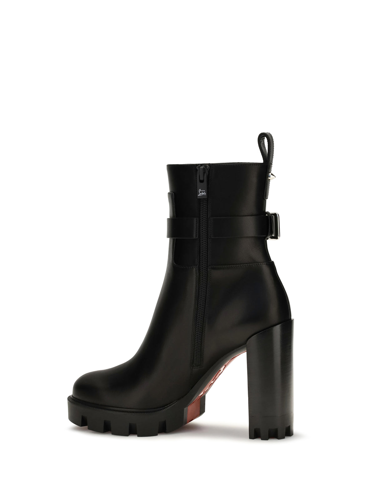 Christian Louboutin Dianouchette Lug leather Ankle Boots - Black/Black Lucido