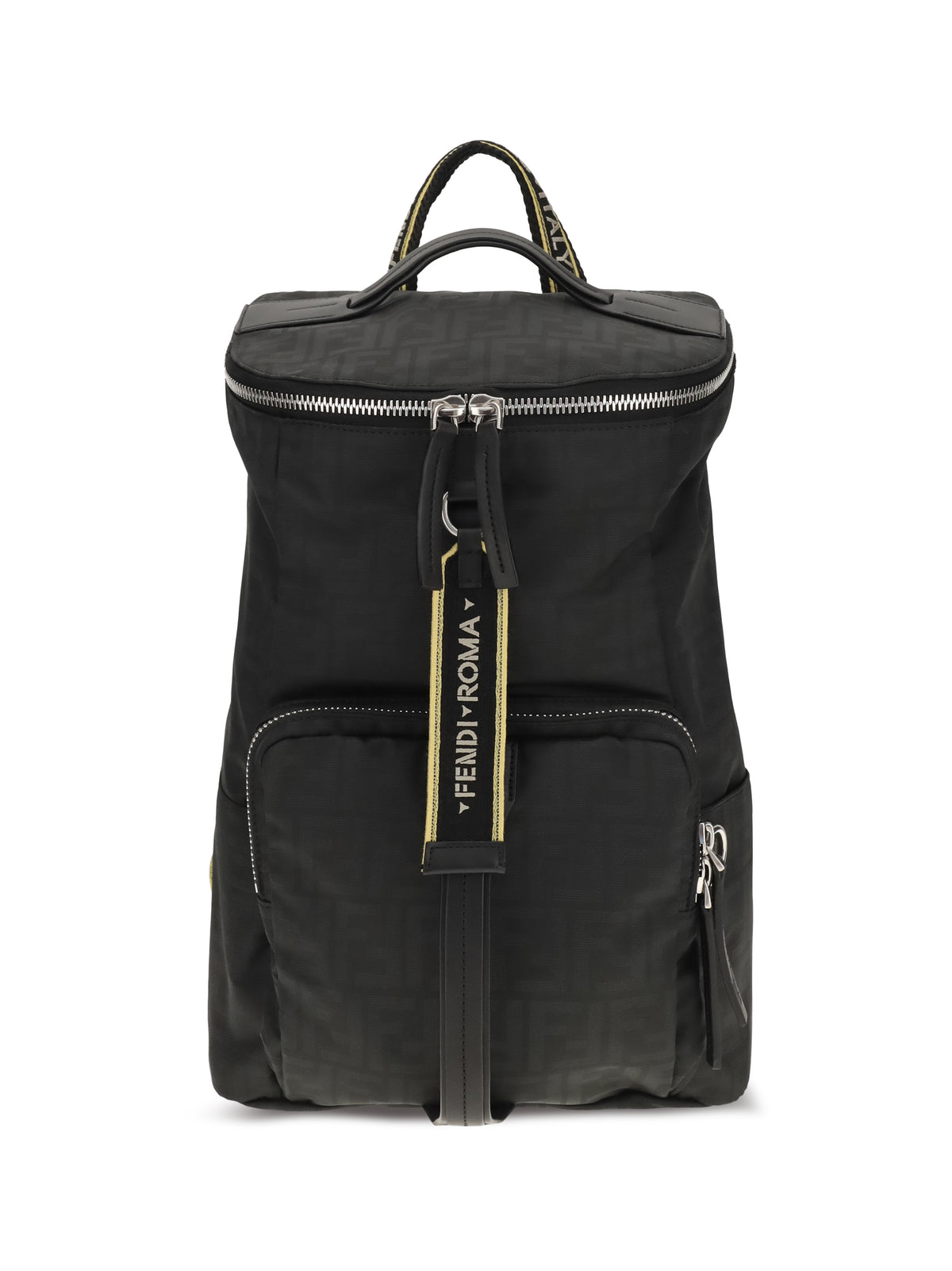 Fendi Tourist FF logo jacquard Backpack - Black