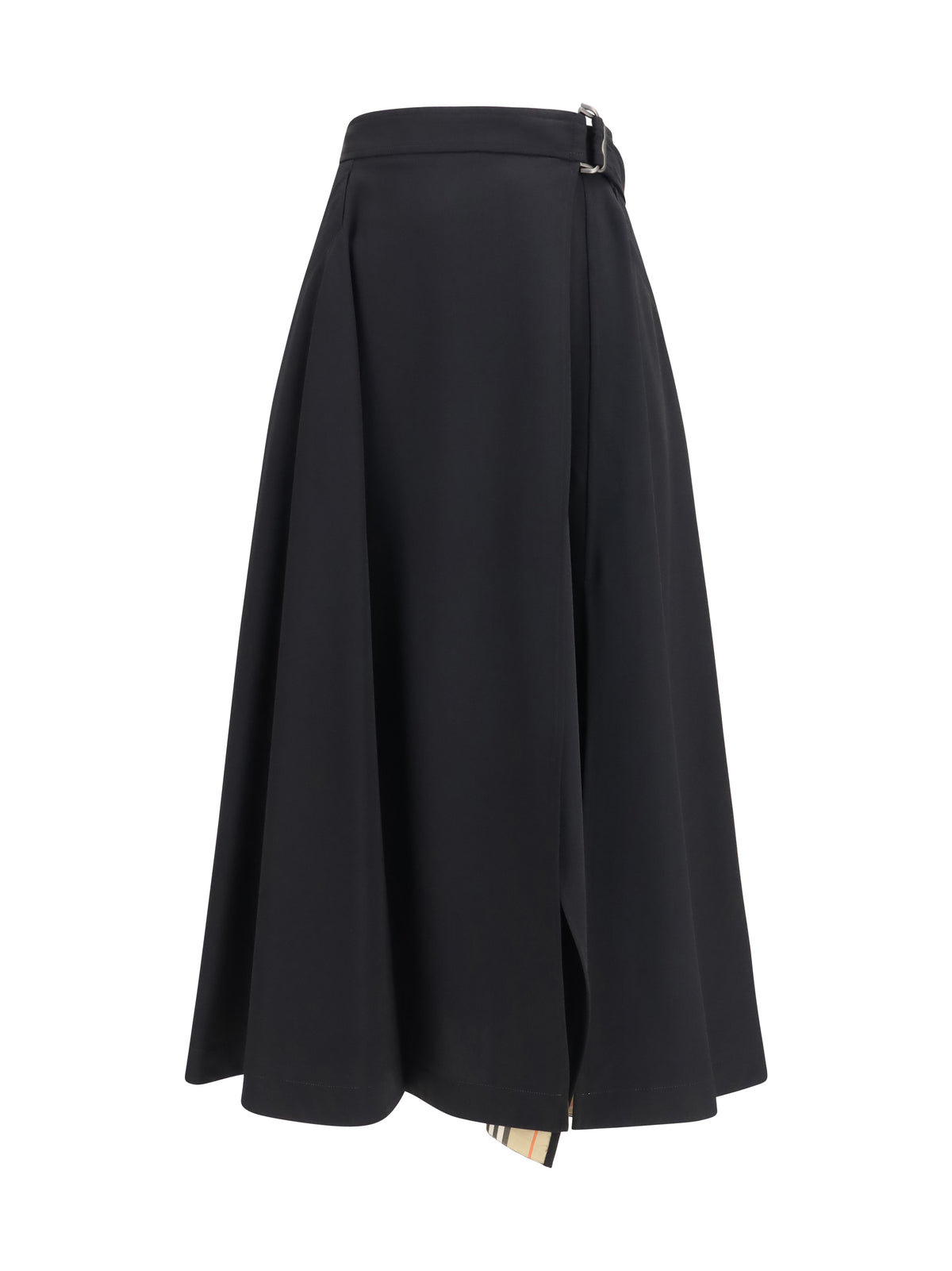 Burberry Wool twill midi Skirt - Black