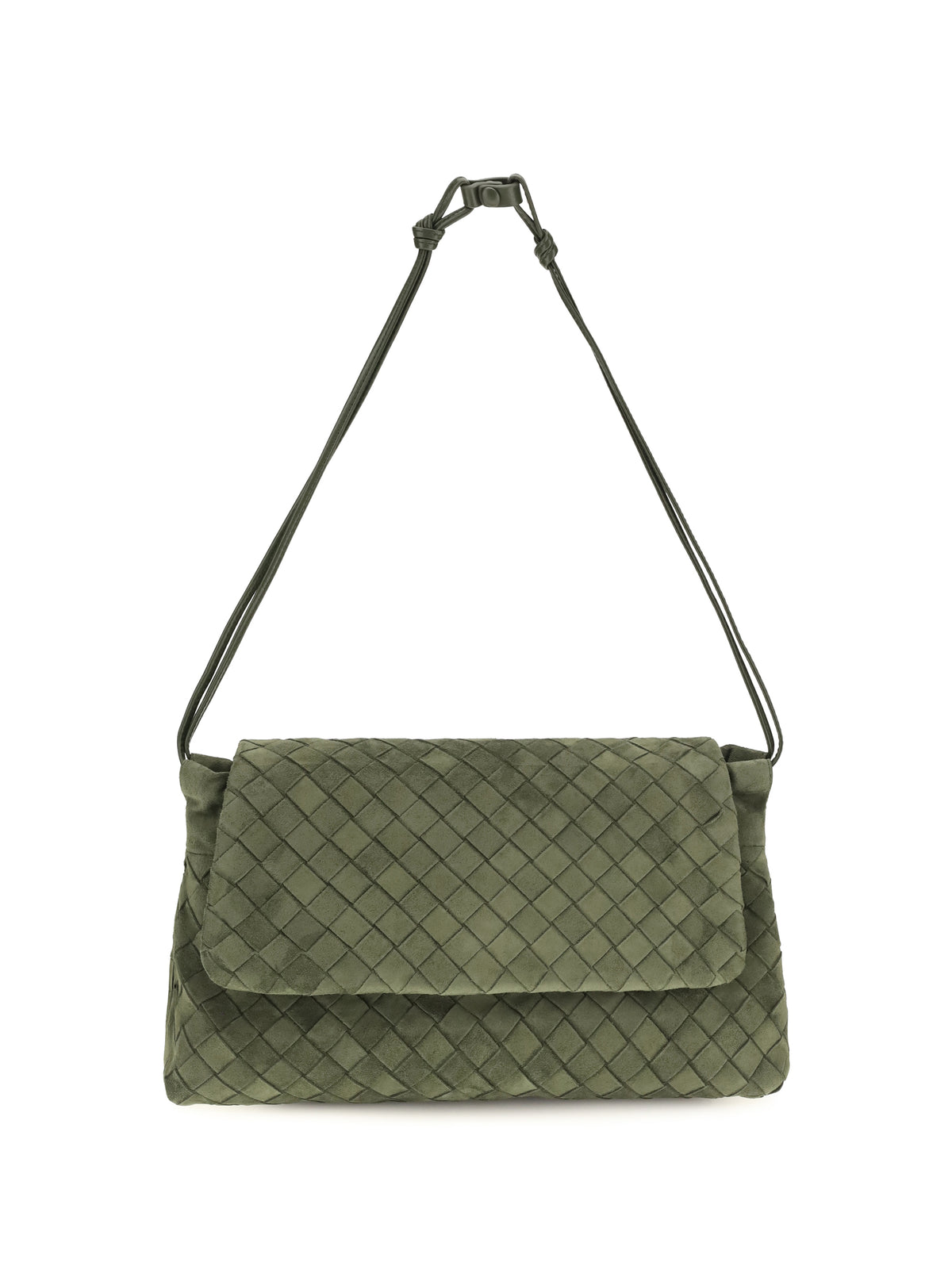 Bottega Veneta Giorno Shoulder Bag - Green Tweed-Gold