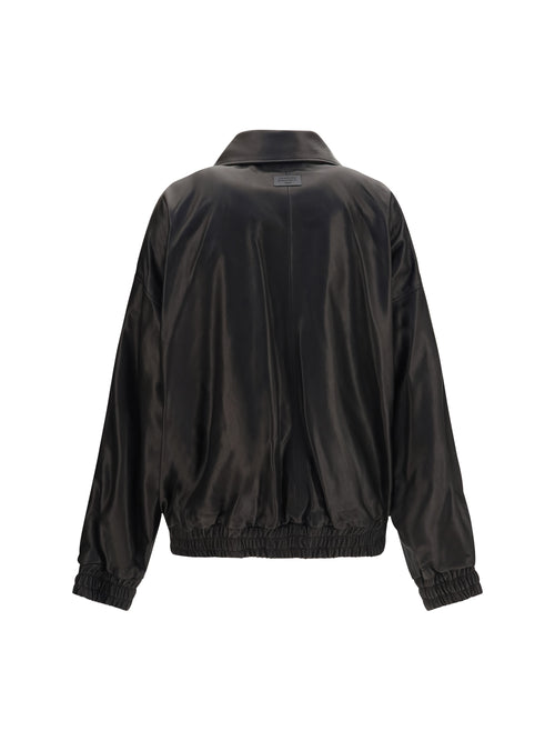 Acne Studios Leather Jacket with high collar - Black