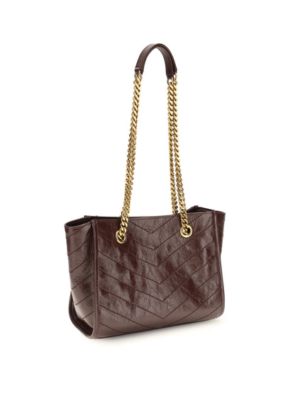 Saint Laurent Small Niki leather Tote Bag - Hot Wine