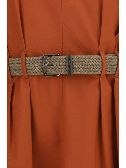 BRUNELLO CUCINELLI Pleated Dress with rope belt